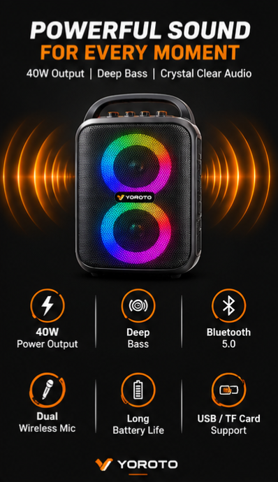 TJ YOROTO SULTAAN (YO-J-35) 40W Portable Wireless Party Speaker