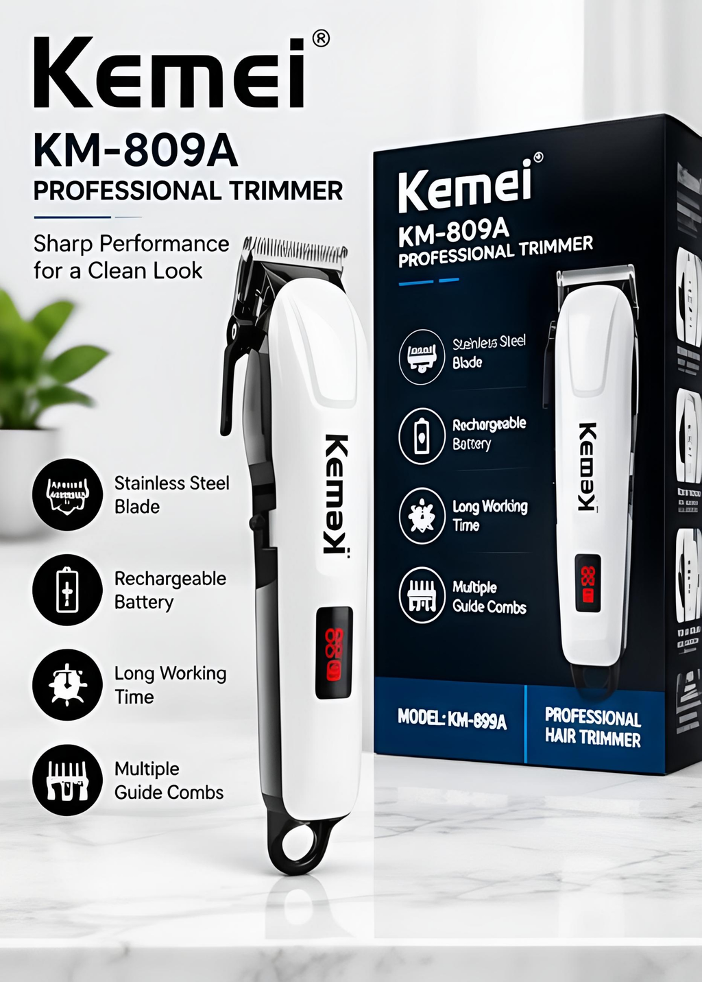 TJ KEMEI Professional Trimmer KM-809A