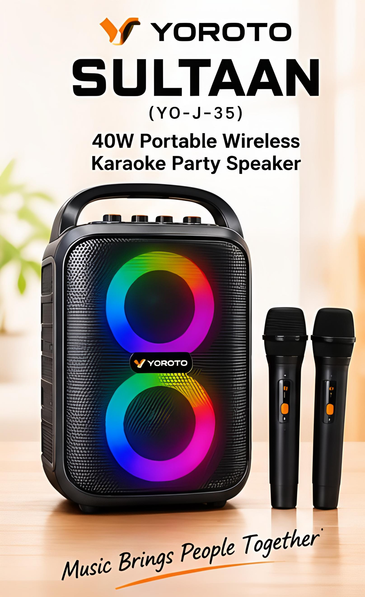TJ YOROTO SULTAAN (YO-J-35) 40W Portable Wireless Party Speaker