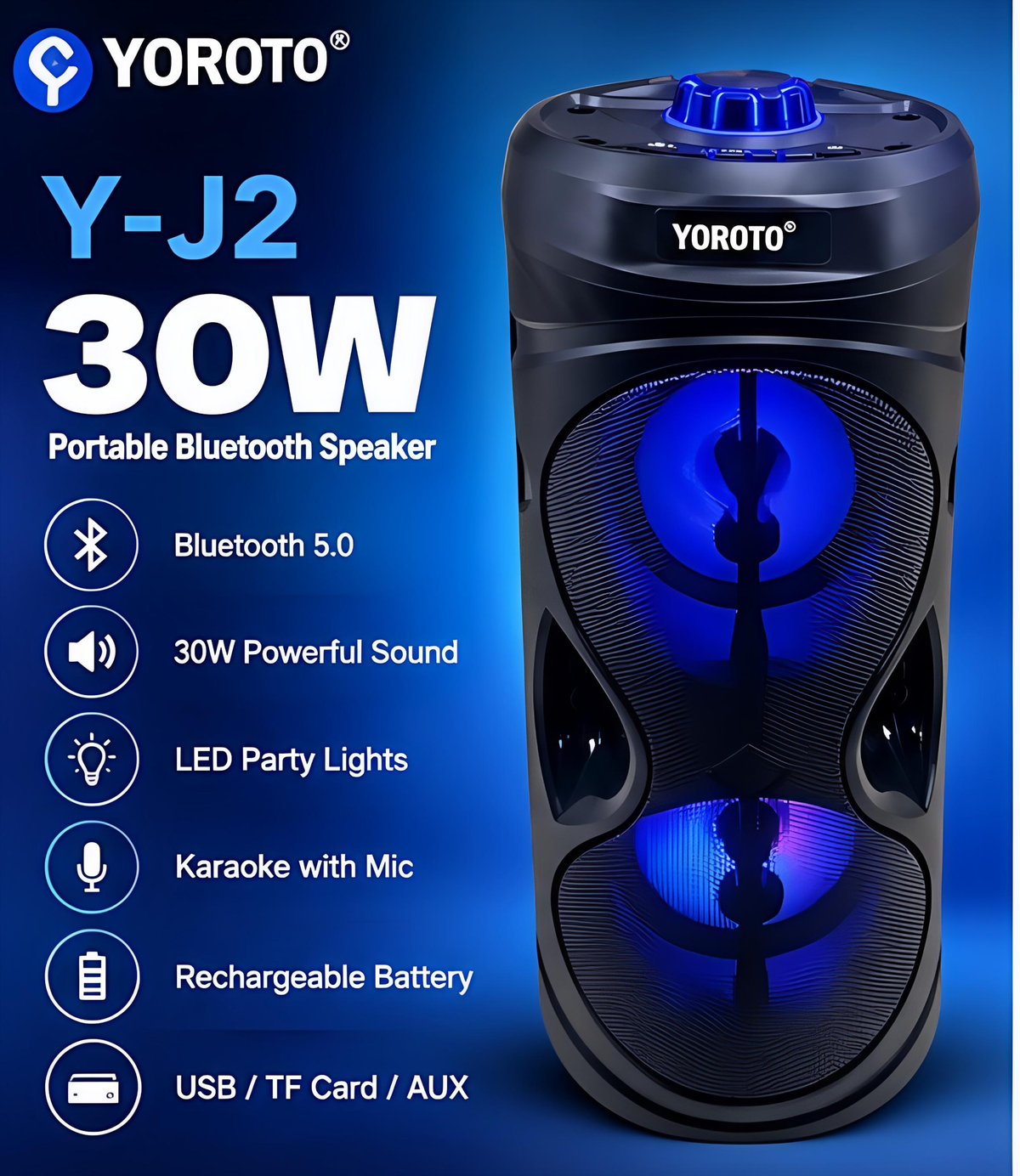 TJ YOROTO Y-J2 30W Portable Bluetooth Speaker 🔊