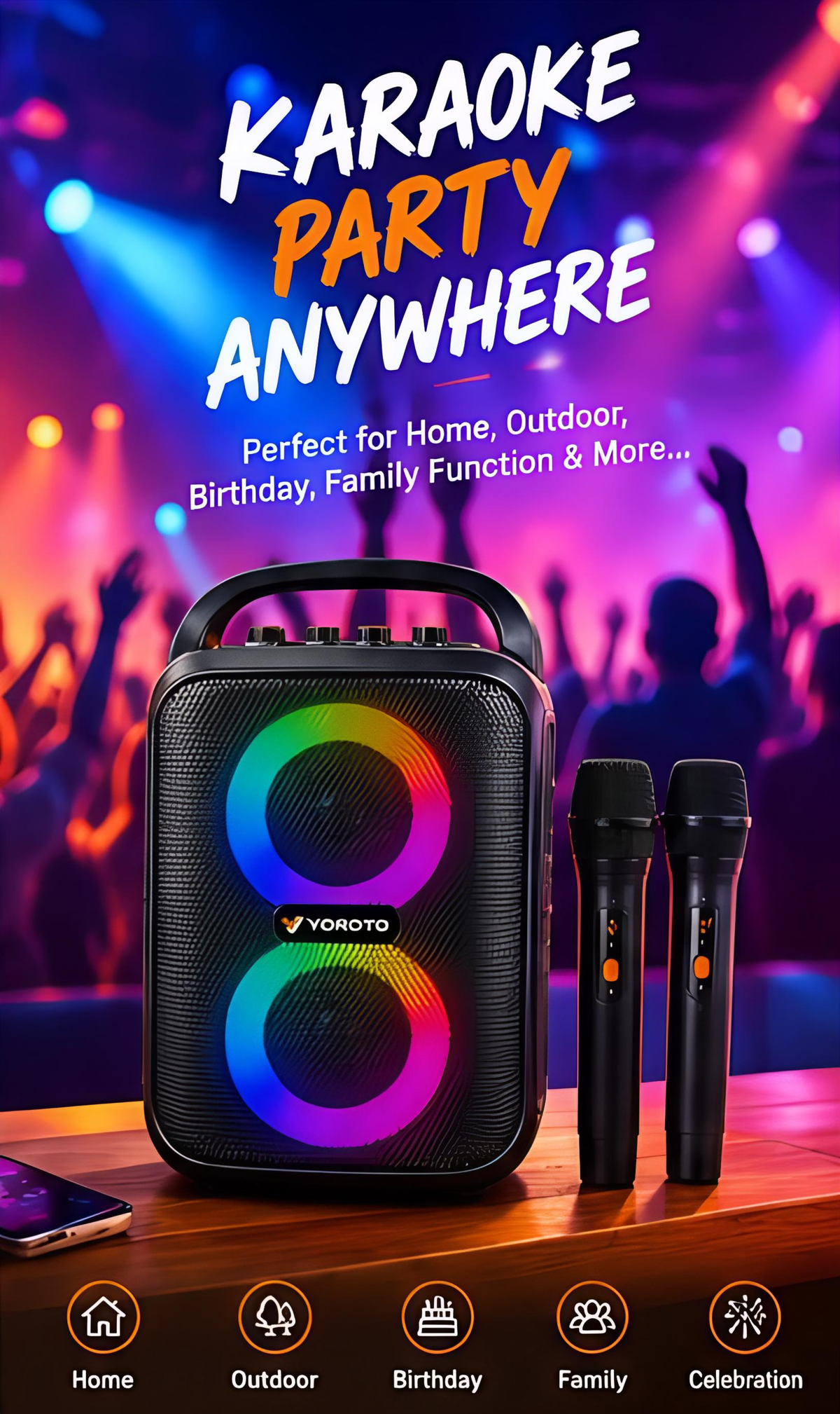 TJ YOROTO SULTAAN (YO-J-35) 40W Portable Wireless Party Speaker
