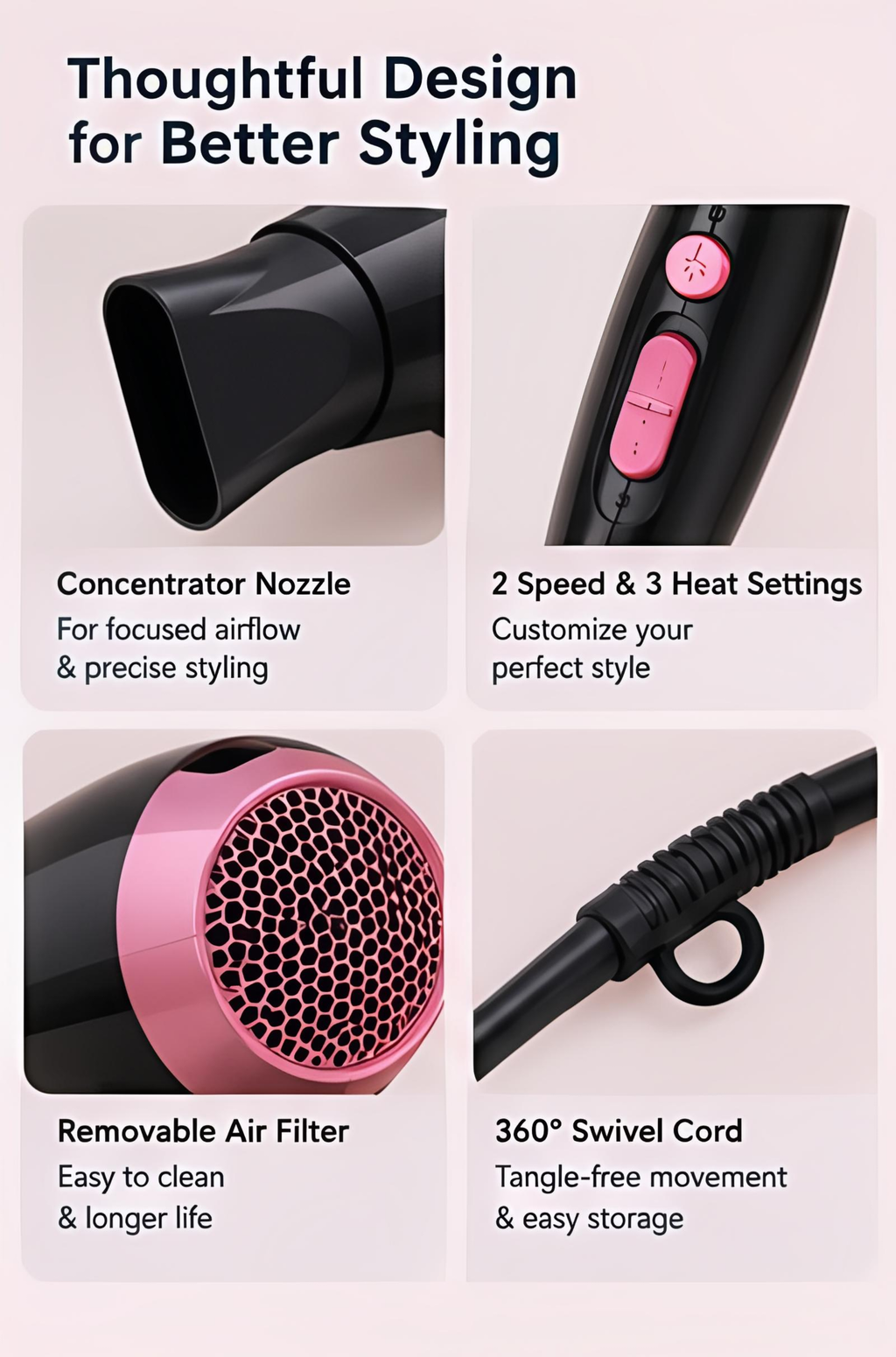 TJ NOVA NX N-6130, 1800W Hair Dryer