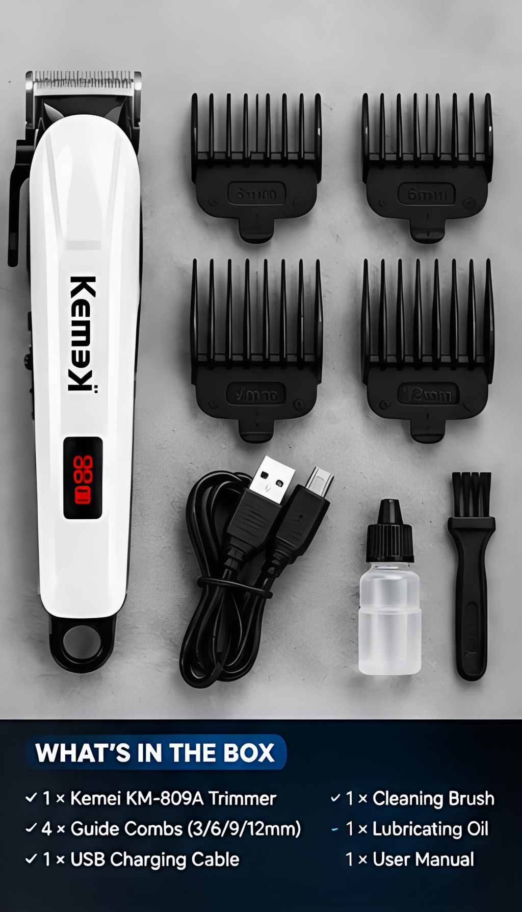 TJ KEMEI Professional Trimmer KM-809A