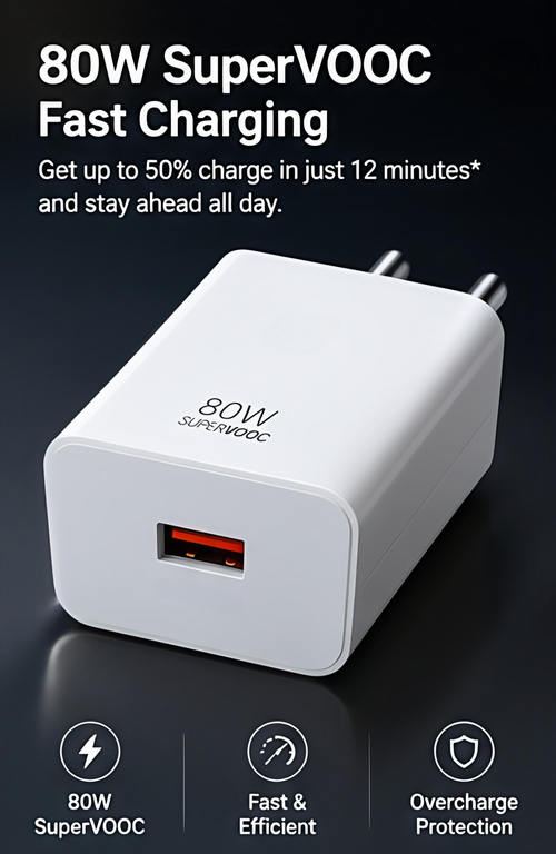 TJ 80W Supervooc Flash Charger For Oneplus Mobiles