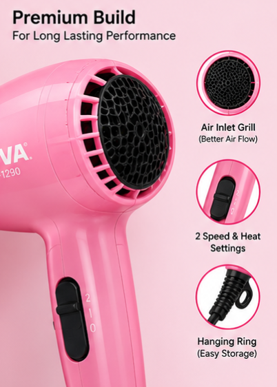 TJ NOVA NV-1290, 1000W Hair Dryer